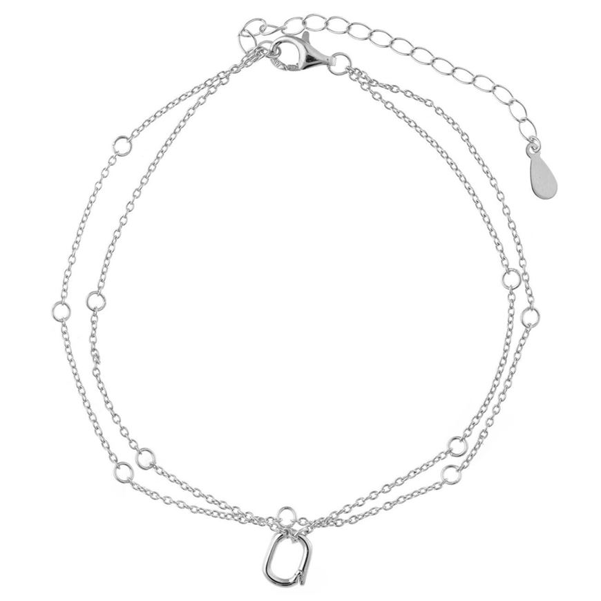 Foto de Tobillera doble de plata baño de rodio para Miscellany Charms