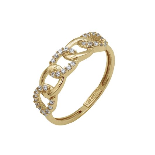 Foto de Sortija de oro amarillo 18kt y circonitas
