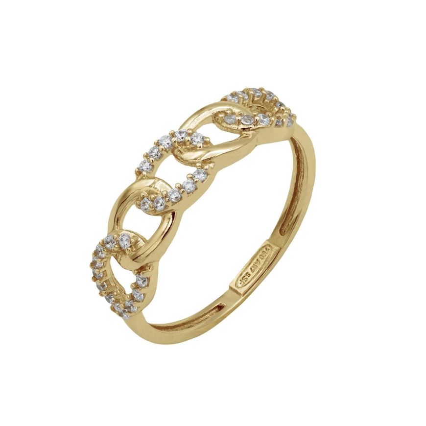 Foto de Sortija de oro amarillo 18kt y circonitas
