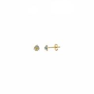 Foto de Pendientes de plata baño oro flor con circonitas topacio