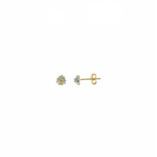 Foto de Pendientes de plata baño oro flor con circonitas topacio