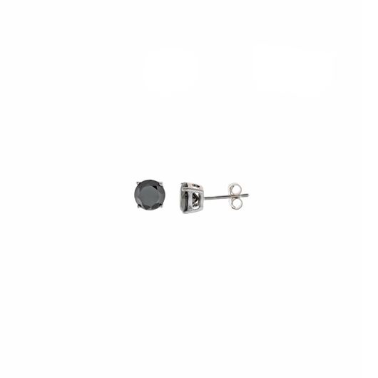 Foto de Pendientes plata baño rodio con circonita negra