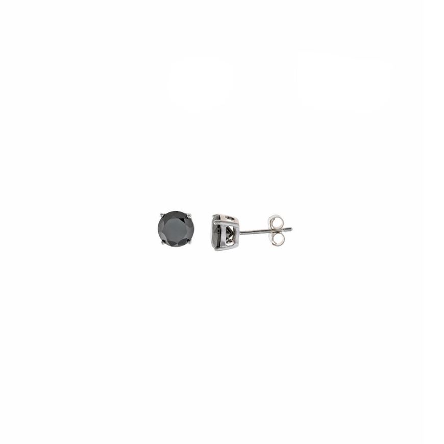 Foto de Pendientes plata baño rodio con circonita negra