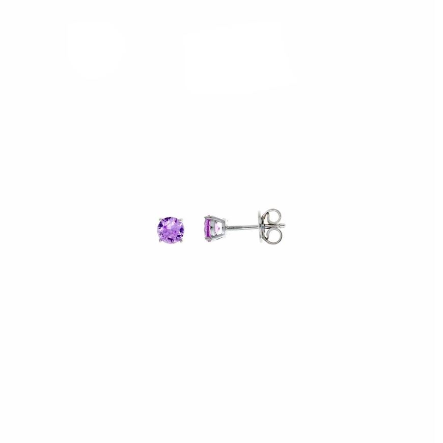 Foto de Pendientes plata baño rodio con circonita morada