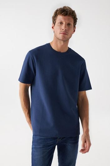 Foto de Camiseta con textura azul marino