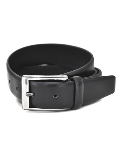 Foto de Cinturón clásico negro alomado mate sin costuras