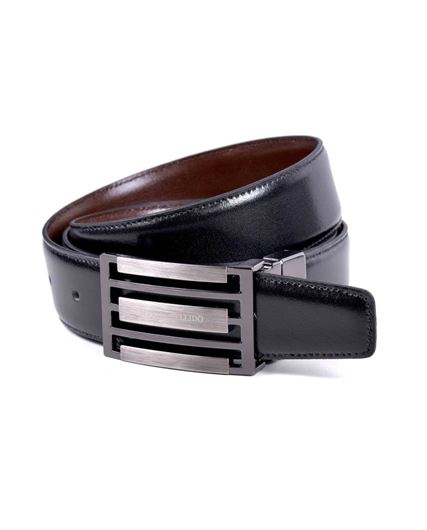 Foto de Cinturón clásico reversible marrón oscuro y negro