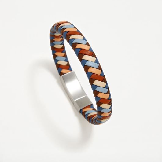 Foto de Pulsera Pertegaz cuero trenzado multicolor dos vueltas 