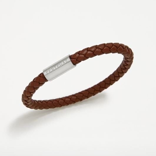 Foto de Pulsera Pertegaz cuero trenzado marrón