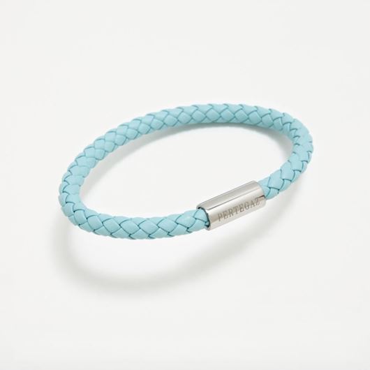 Foto de Pulsera Pertegaz cuero trenzado azul turquesa 