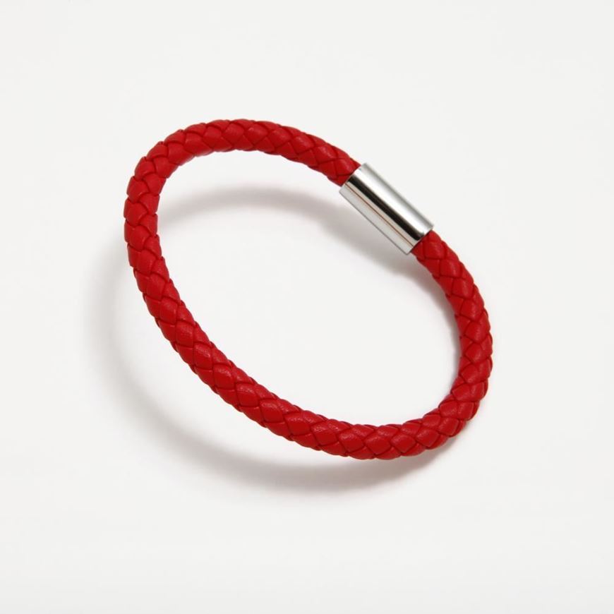 Foto de Pulsera Pertegaz cuero trenzado rojo