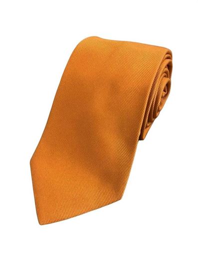 Foto de Corbata seda lisa naranja