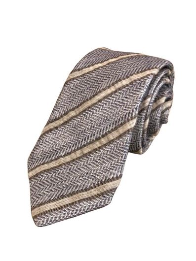 Picture of Corbata seda jacquard raya gris
