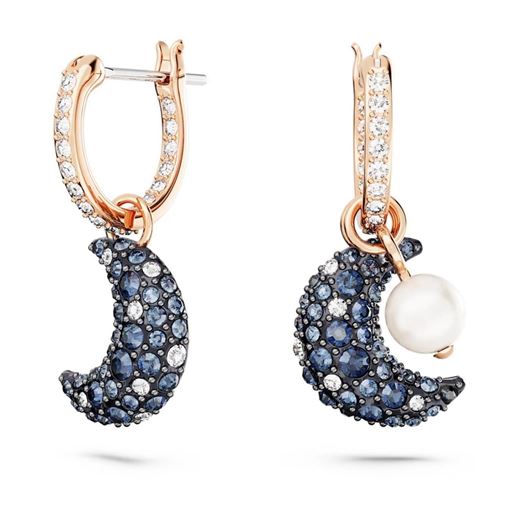 Foto de Pendientes Luna multicolor con baño tono oro rosa