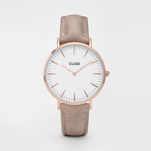 Picture of Reloj de mujer Boho Chic rosado y correa de cuero camel