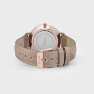 Foto de Reloj de mujer Boho Chic rosado y correa de cuero camel