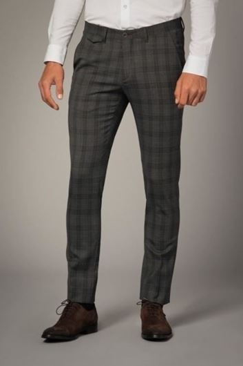 Foto de Pantalón gabardina cuadro gris oscuro slim fit