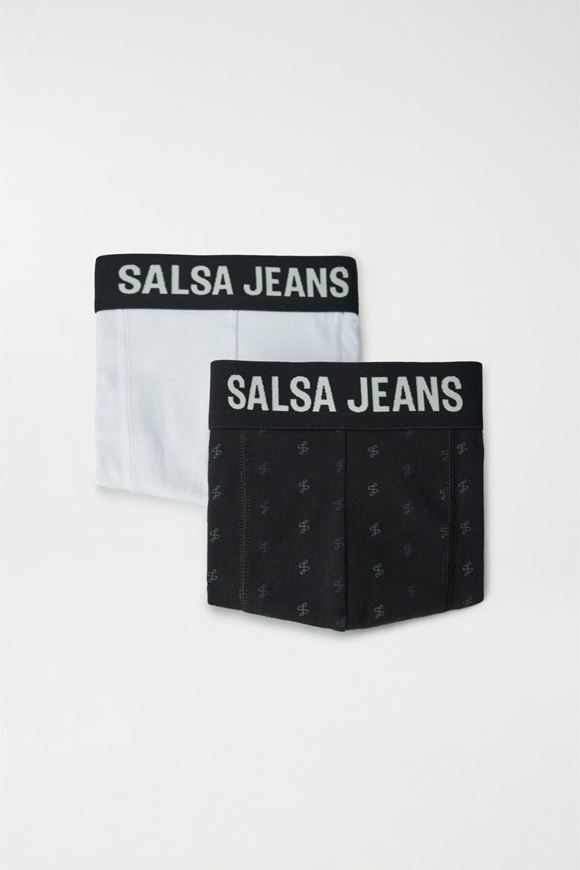 Foto de Pack calzoncillos boxer Salsa Jeans blanco y negro