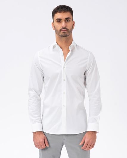 Picture of Camisa extraslim de popelín elástico blanco