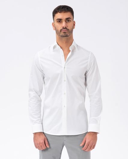 Foto de Camisa extraslim de popelín elástico blanco