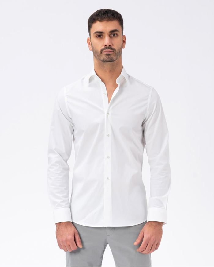 Foto de Camisa extraslim de popelín elástico blanco