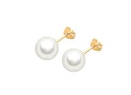 Foto de Pendientes oro amarillo 18kt y perlas redondas cultivadas agua dulce 8mm