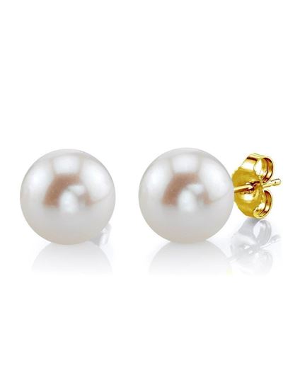 Foto de Pendientes oro amarillo 18kt y perlas redondas cultivadas agua dulce 10mm