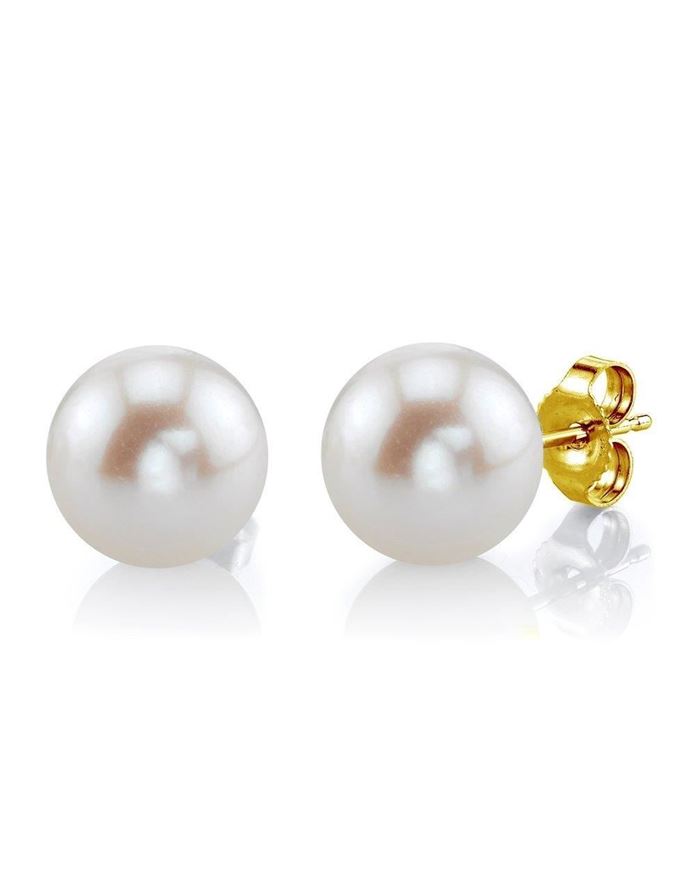 Foto de Pendientes oro amarillo 18kt y perlas redondas cultivadas agua dulce 10mm