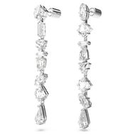 Picture of Pendientes Mesmera asimétricos largos color blanco y baño de rodio