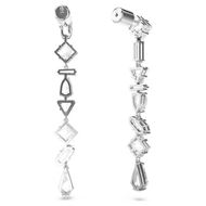 Picture of Pendientes Mesmera asimétricos largos color blanco y baño de rodio