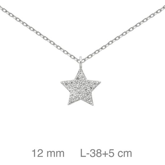 Foto de Gargantilla de plata y colgante de estrella con circonitas