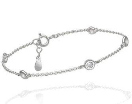 Foto de Pulsera de plata chatones 