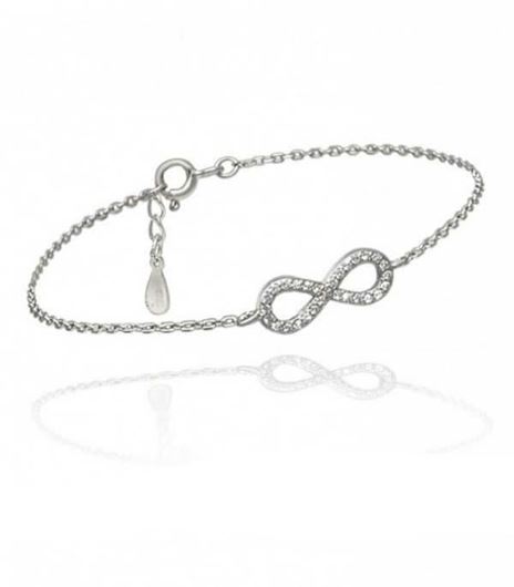 Foto de Pulsera de plata infinito con circonitas