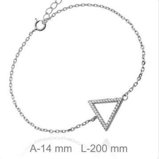Foto de Pulsera de plata triangulo con circonitas