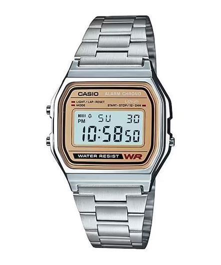 Picture of Reloj unisex Retro Vintage Casio acero inoxidable tono plateado y beige