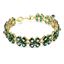 Picture of Pulsera Idyllia Clover verde con baño tono oro