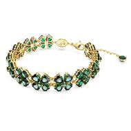 Foto de Pulsera Idyllia Clover verde con baño tono oro