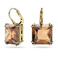 Foto de Pendientes Millenia color marrón y baño tono oro