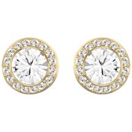 Foto de Pendientes de botón Angelic color blanco y baño tono oro