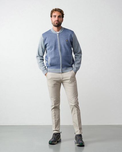 Picture of Chaqueta combinada de cremallera en punto de lana mezcla `tipo bomber´