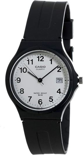 Picture of Reloj Hombre Casio correa de resina negra y esfera blanca