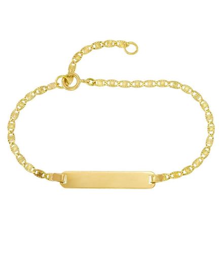 Foto de Pulsera de bebé en oro amarillo 18kt con placa para grabación