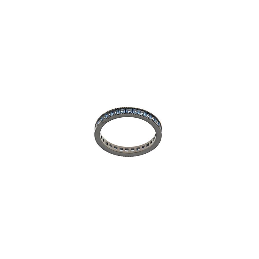 Picture of Anillo full eternity de plata baño rutenio y circontas rosa talla princesa