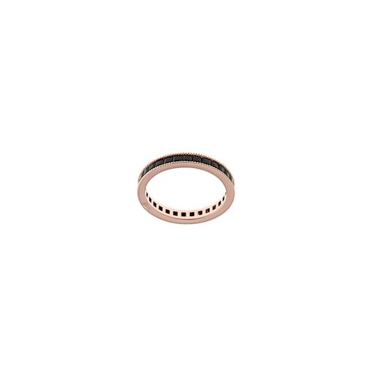 Picture of Anillo full eternity de plata baño oro rosa y circonitas negras talla princesa