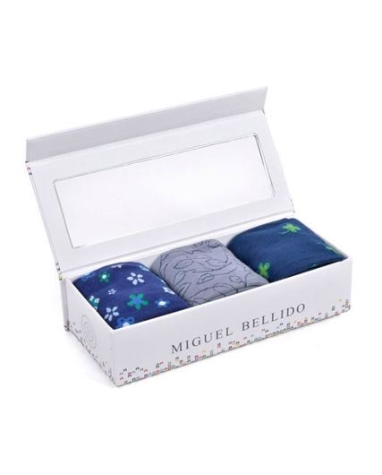 Picture of Pack 3 calcetines ejecutivo fantasía gris, azul y verde