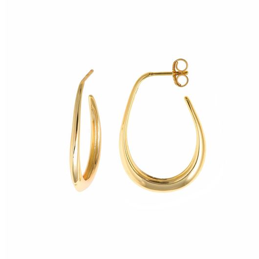 Foto de Pendientes plata baño oro ovalo liso