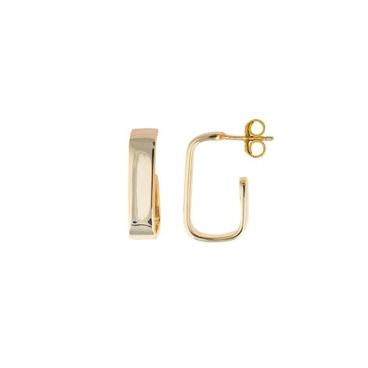 Foto de Pendientes de plata baño oro rectangular liso