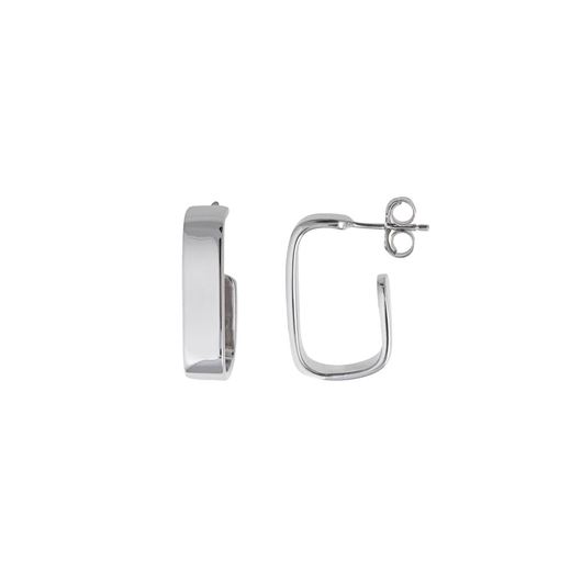 Foto de Pendientes de plata baño rodio rectangular liso