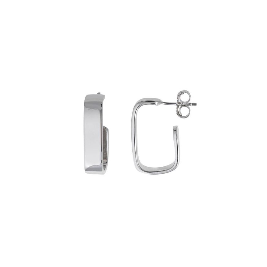 Picture of Pendientes de plata baño rodio rectangular liso