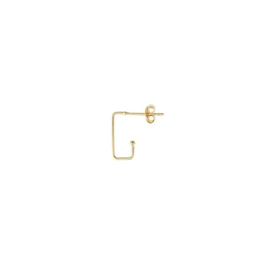 Picture of Pendiente suelto aro rectangular 15mm de plata baño oro